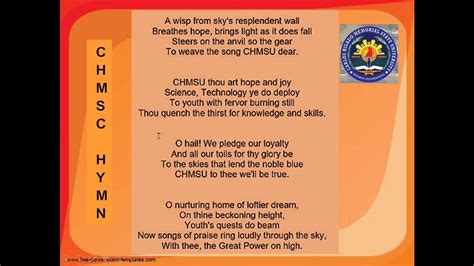 chmsu hymn lyrics|Academics .